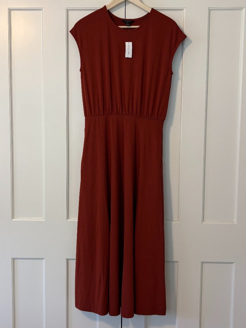 *Pockets!* Cap Sleeve Knit A Line Midi Dress  Womens Size Small